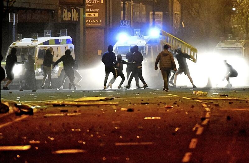 Children were involved in loyalist rioting in Belfast in 2021. Picture by Alan Lewis/Photopress