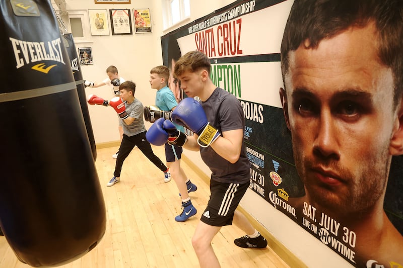 Young boxers in training at the Midlands Boxing gym ahead of their trip to Boston and Buffalo laterr this month. PICTURE: MAL MCCANN