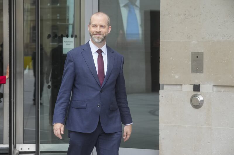 Business Secretary Jonathan Reynolds leaving BBC Broadcasting House in London, after appearing on the BBC One current affairs programme, Sunday With Laura Kuenssberg