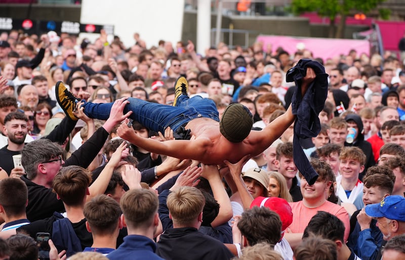 England fans at Millennium Square in Leeds