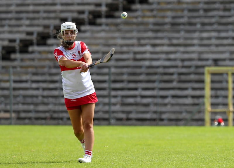 Derry's Aoife Shaw striking the ball