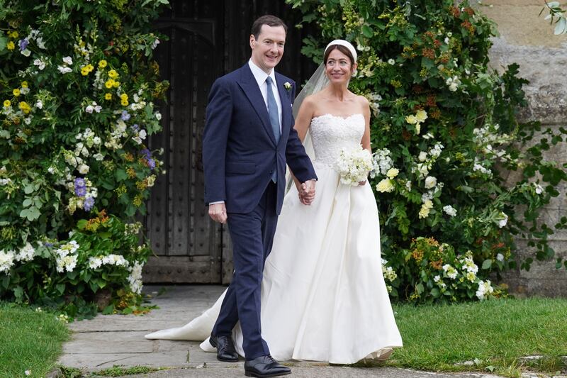 Former chancellor George Osborne with his wife Thea Rogers