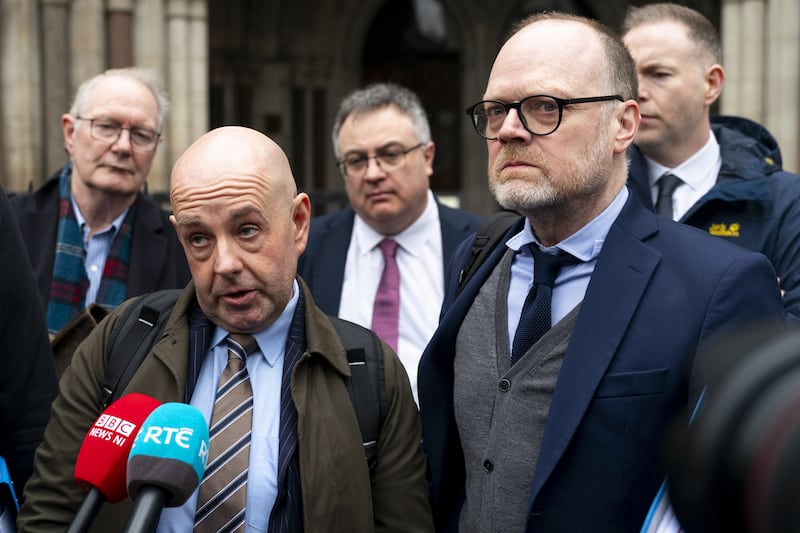 Journalists Barry McCaffrey (left) and Trevor Birney (right) were awarded damages