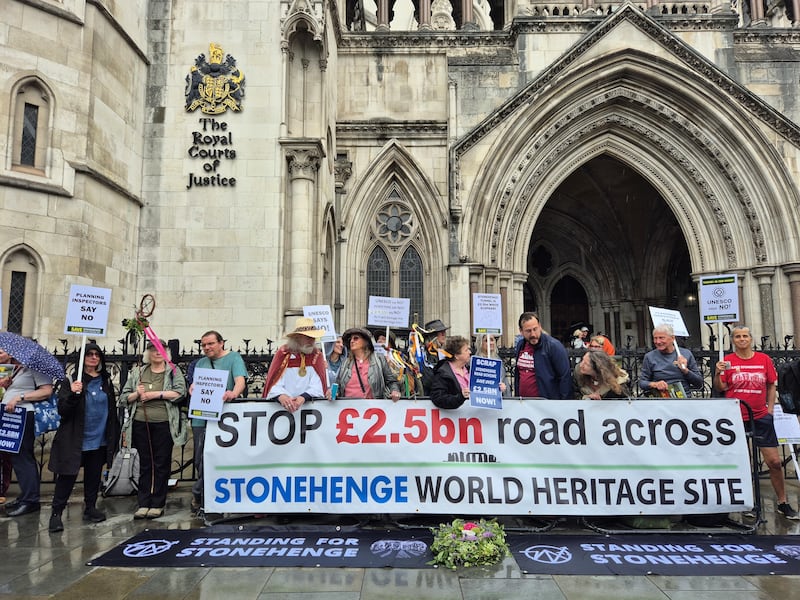 Protesters gathered outside the Royal Courts of Justice in London as the appeal was being heard