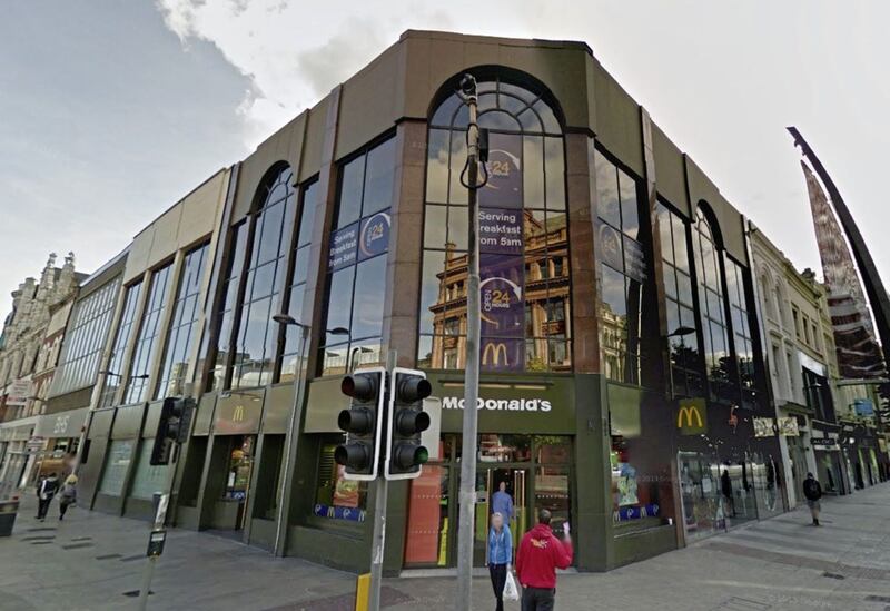 The McDonald&#39;s fast-food restaurant at Donegal Place in Belfast city centre 