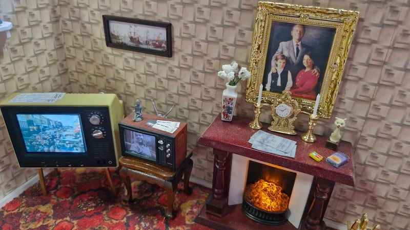 The painting of Del Boy and his family in the replica