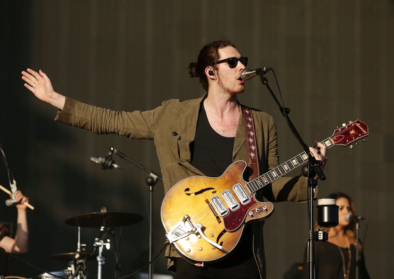 Hozier performing