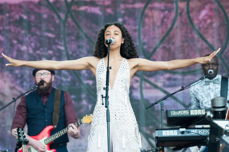 Corrine Bailey Rae performing at the British Summer Time festival in Hyde Park, London