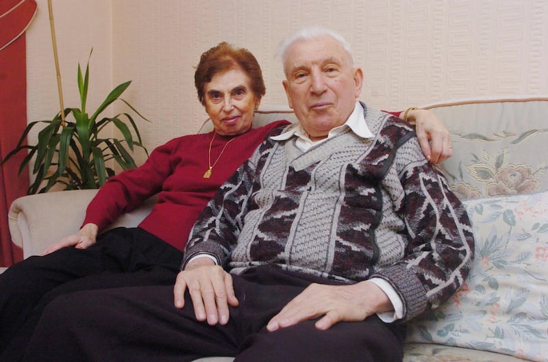 Renee Salt and her late husband Charles in their home in Hendon, north-west London