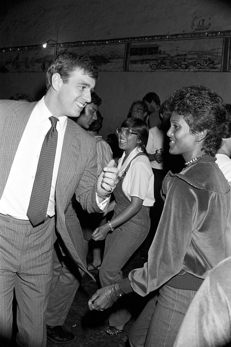 Andrew dancing in St Helena on his first official solo overseas tour in 1984