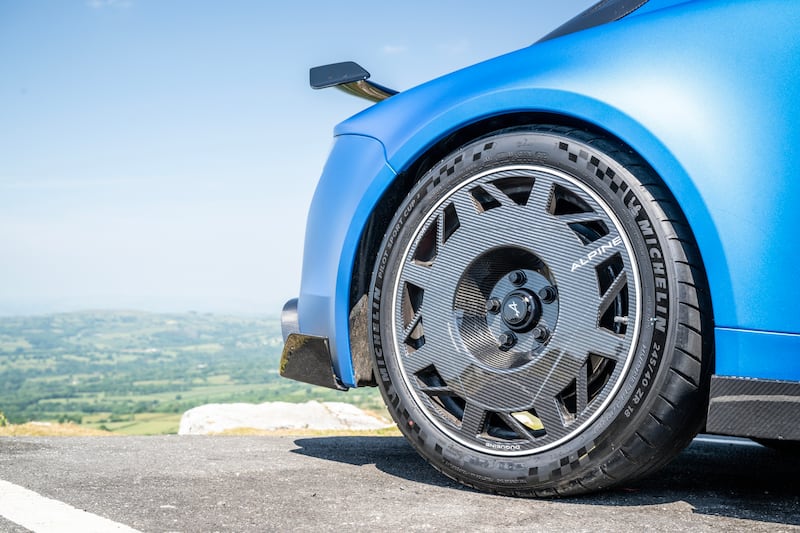 The A110 R gets a range of carbon-fibre elements, including the wheels. (Alpine)