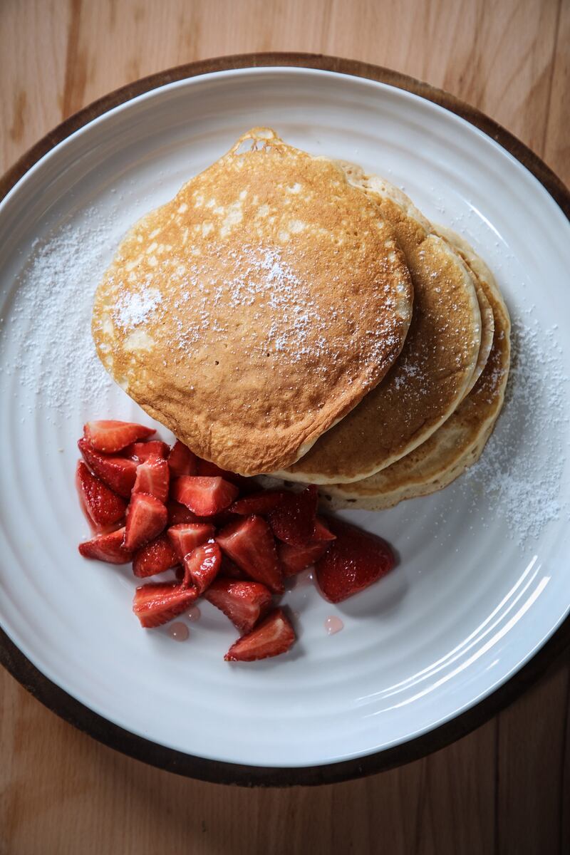 Niall McKenna's pancakes with strawberries