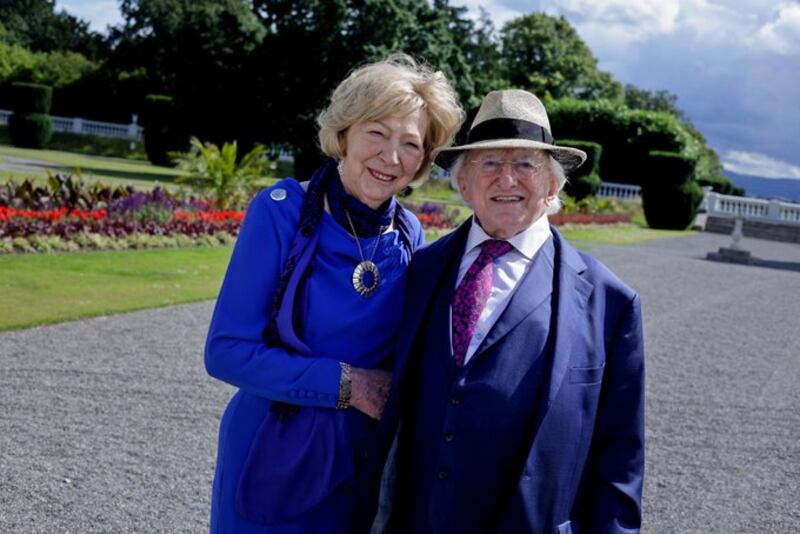 Uachtarán na hÉireann Michael D Higgins and his wife, Sabina.