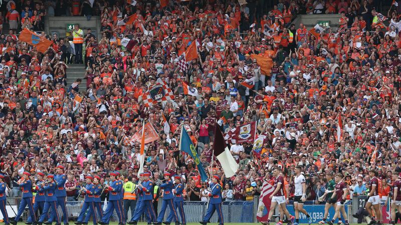 Armagh during Sunday’s All-Ireland SFC Final at Croke Park in Dublin. 
PICTURE COLM LENAGHAN