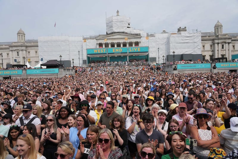 Crowds in Trafalgar Square