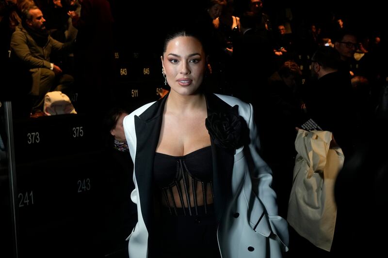 Ashley Graham attends the Dolce & Gabbana women’s autumn-winter 2024-25 fashion collection in Milan (Luca Bruno/AP)
