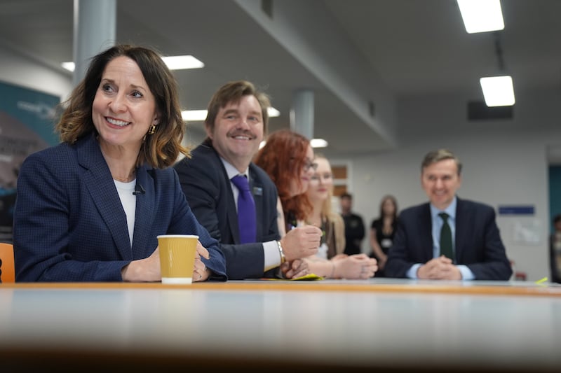 Work and Pensions Secretary Liz Kendall during a visit to Peterborough College to attend an apprenticeship showcase ahead of the publication of the Get Britain Working white paper