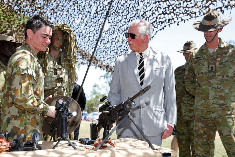 The King meeting Australian troops in Darwin in 2018