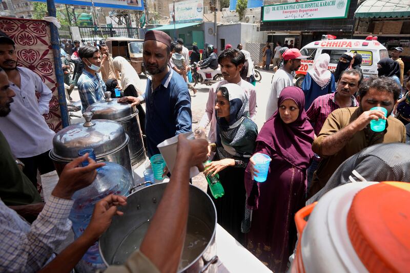 Temperatures were likely to hit 55C this month, weather forecasters said (Fareed Khan/AP)