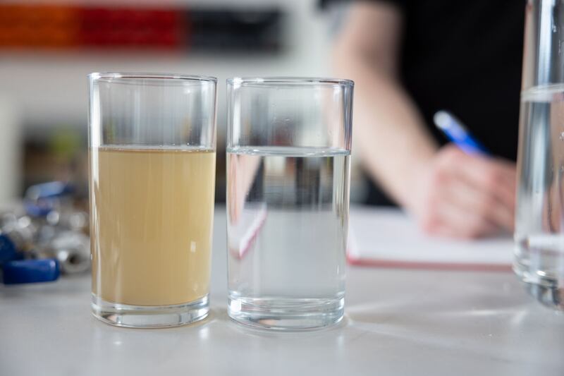 Pre-treated water compared to water which has been through the IF technology .