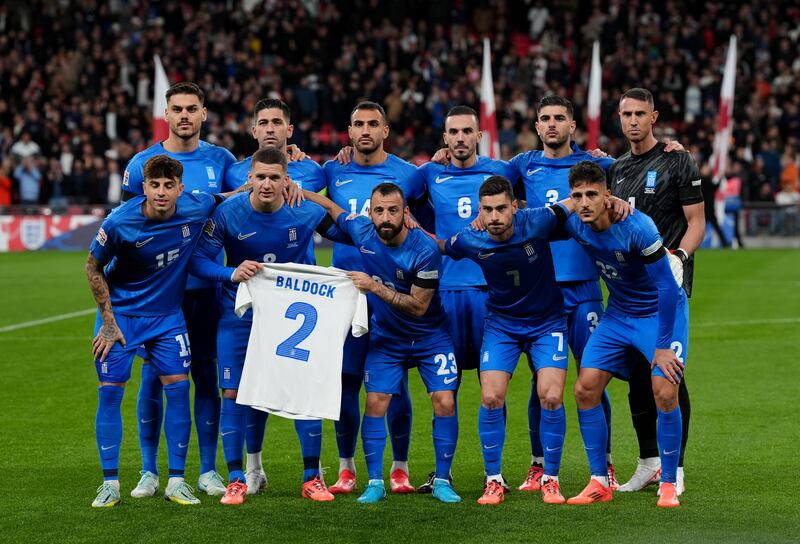 Greece paid tribute to George Baldock at Wembley