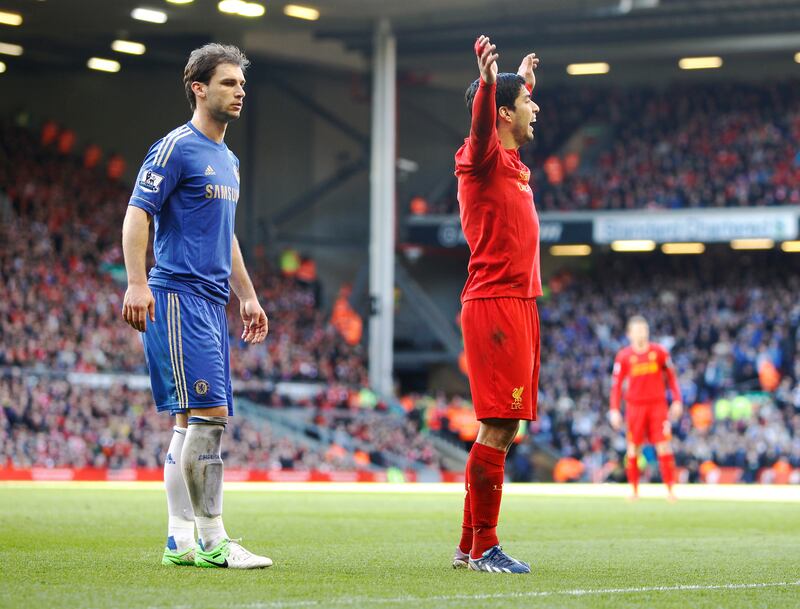 Suarez bit the arm of Ivanovic