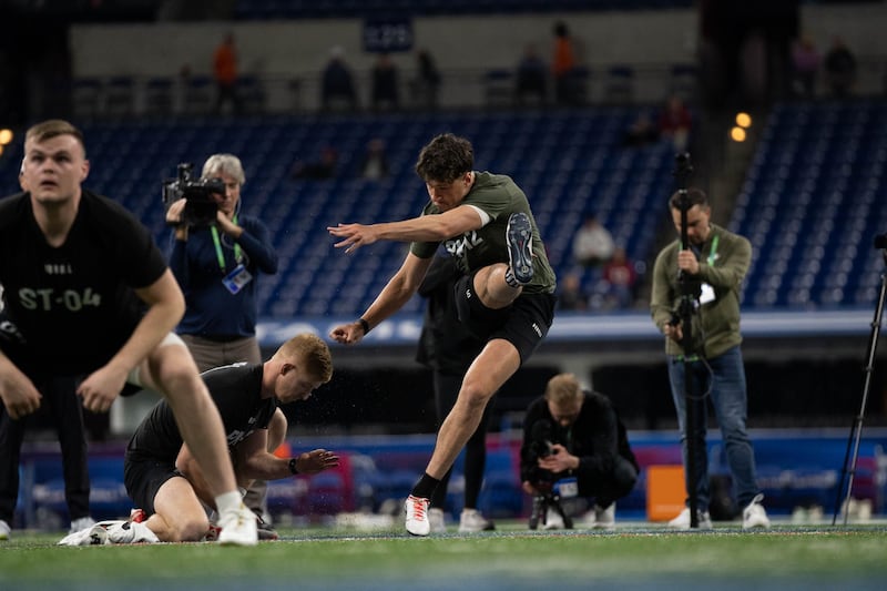 Charlie Smyth made 12 out of 16 kicks at the NFL Combine in Indianapolis last weekend