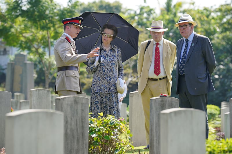 The Princess Royal visited the Commonwealth War Graves Commission Jawatte Cemetery in Colombo