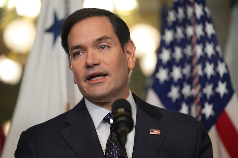 Secretary of State Marco Rubio speaks after being sworn in (Evan Vucci/AP)