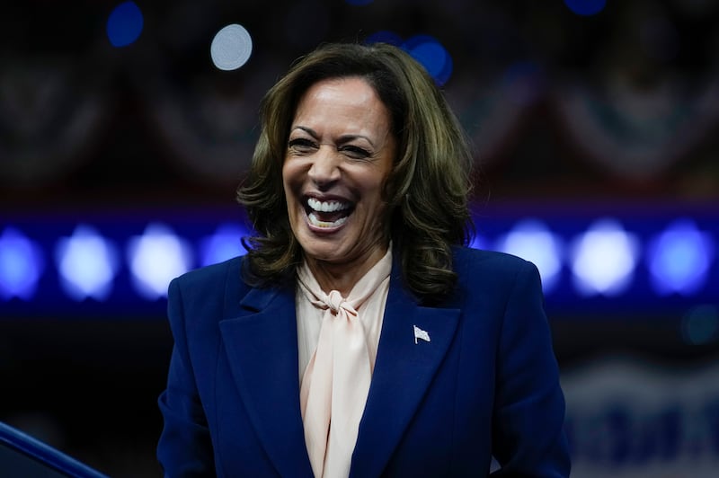 Ms Harris has secured the Democratic nomination after Joe Biden decided not to pursue a second term (AP)