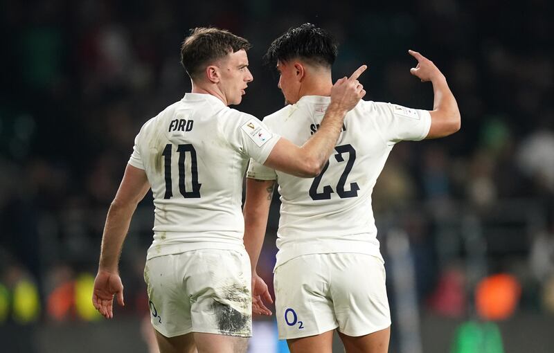 George Ford, left, has held off Marcus Smith to start against France