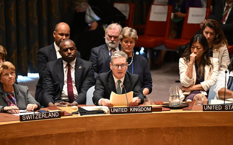 Sir Keir Starmer addresses the Security Council during the 79th United Nations General Assembly in New York