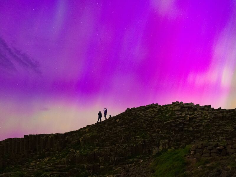 The Northern Lights over the Giant's Causeway. PICTURE: SHARON CUATRIZ