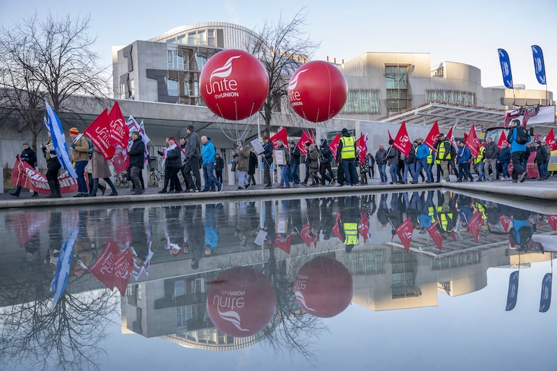 Workers held a rally outside the Scottish Parliament urging ministers to save Grangemouth