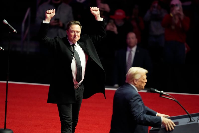 Elon Musk at Donald Trump’s rally on January 19 (Alex Brandon/AP)