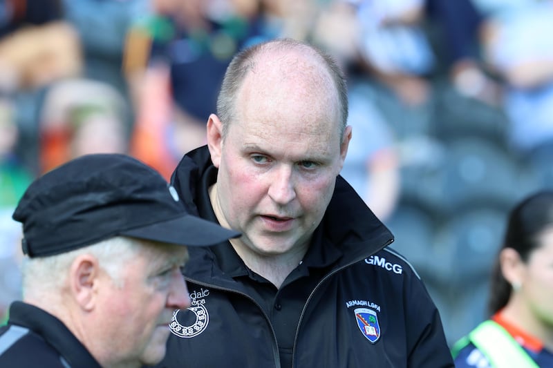 Armagh's Gregory McGonigle Subs at the start of the TG4 Ulster Ladies Senior Championship Final between Armagh and Donegal on 05-19-2024 at St. Tiernach's Park Clones. PIc Philip Walsh.