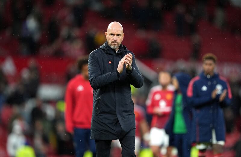 Manager Erik ten Hag applauded the home fans after Manchester United’s 3-0 defeat to Tottenham at Old Trafford