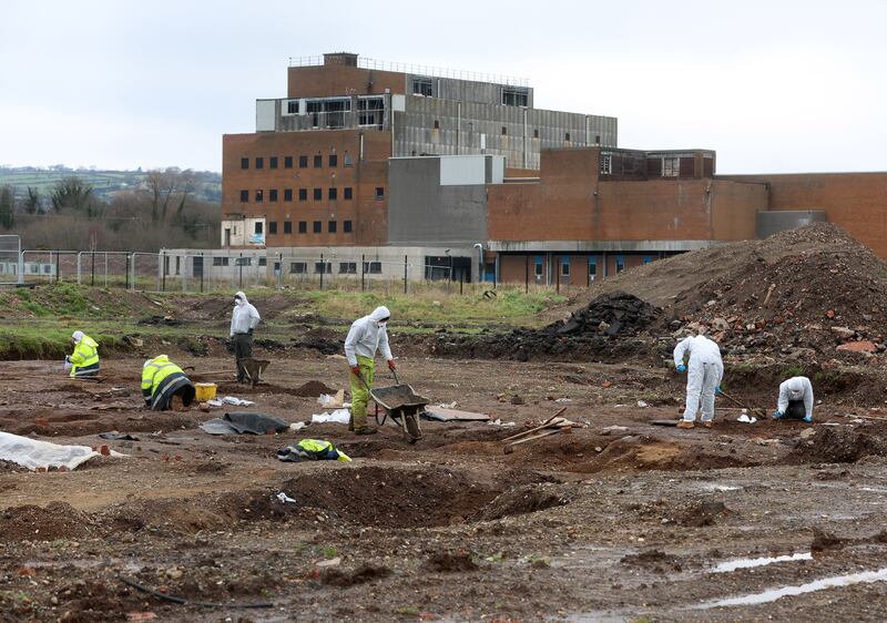 Archaeological dig at a site in Carrickfergus, Co Antrim  thought to be a medieval graveyard. PICTURE: MAL MCCANN
