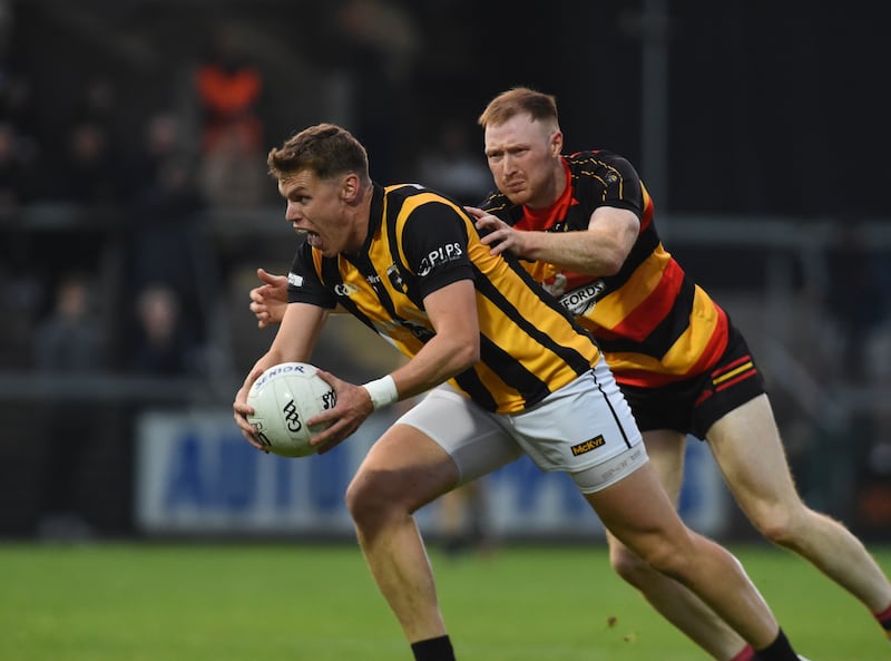 Oisin O'Neill in action for Crossmaglen Rangers as they beat St Patrick's, Cullyhana to make the Armagh SFC semi-final against Clann Eireann