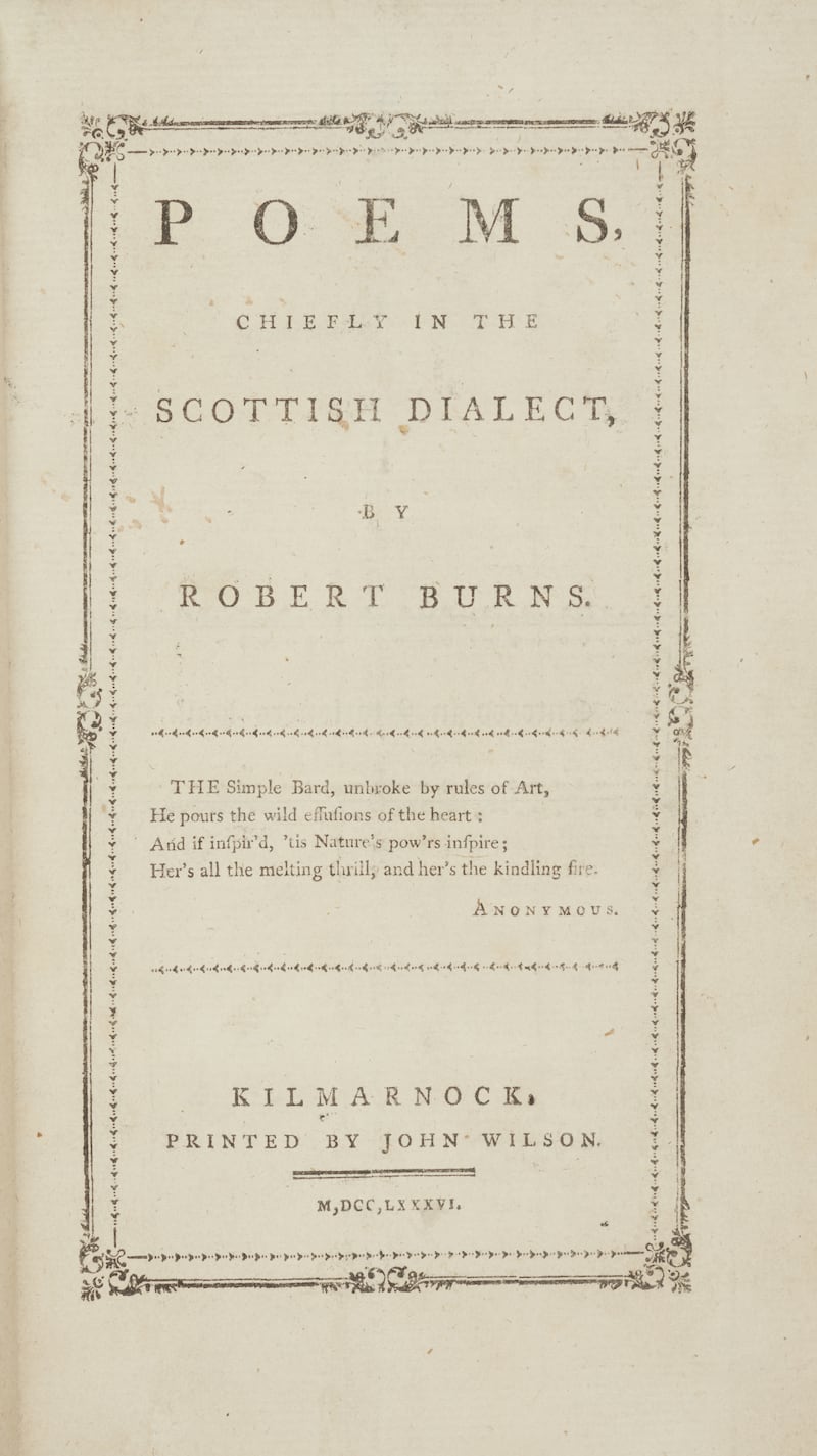 A page from the first edition of Poems Chiefly In The Scottish Dialect