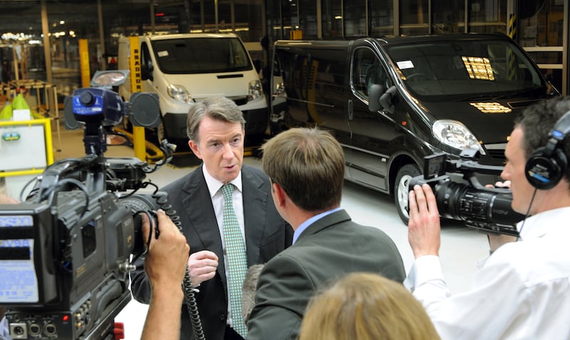 Then-business secretary Lord Mandelson