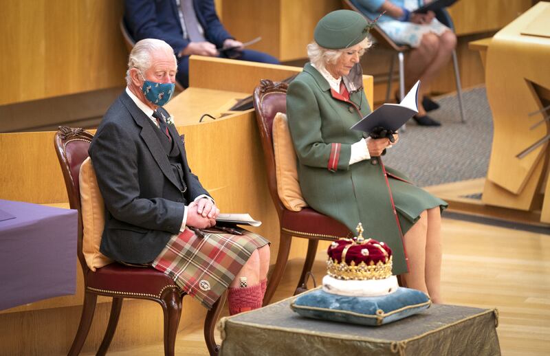 Charles and Camilla visiting the Scottish Parliament in 2021