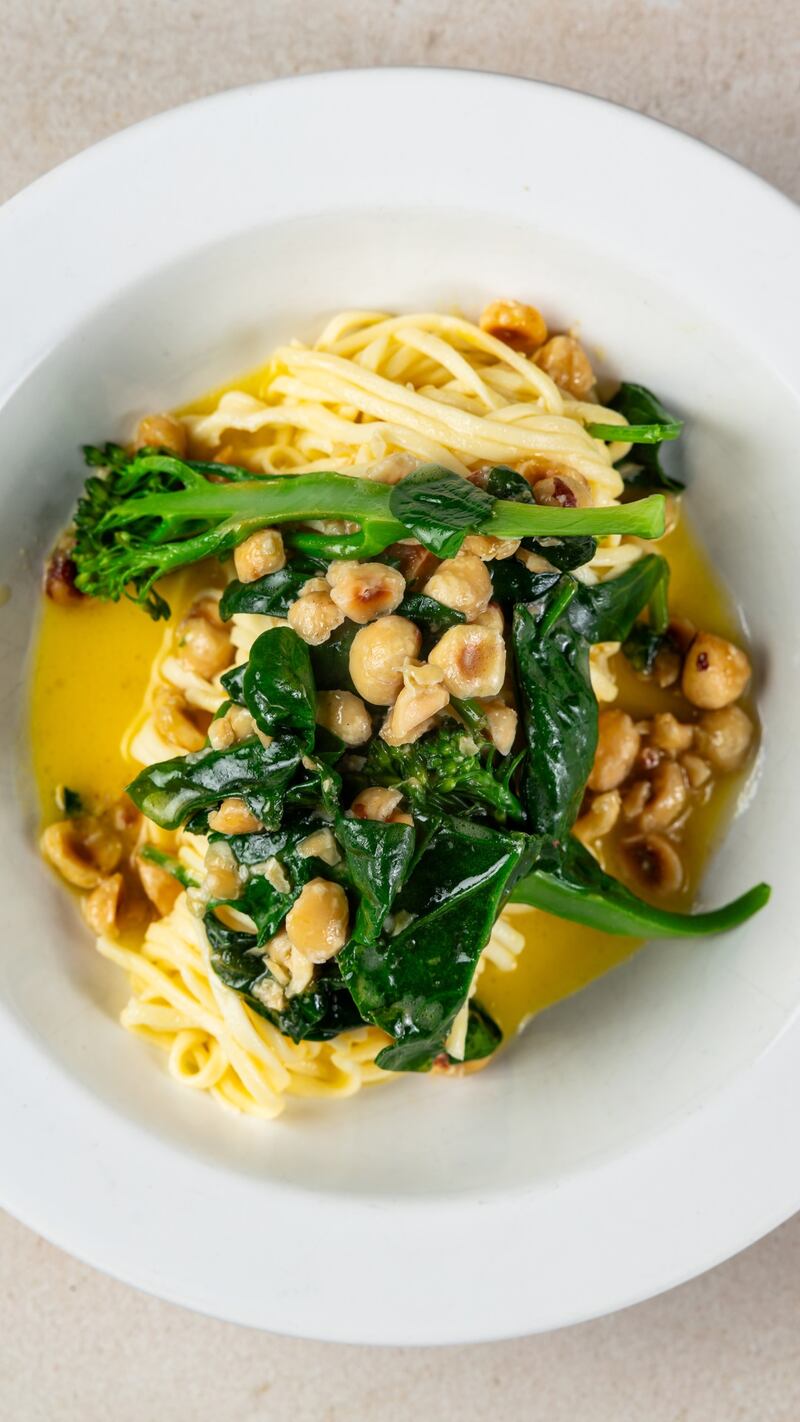 Niall McKenna's creamy spinach and hazelnut linguine