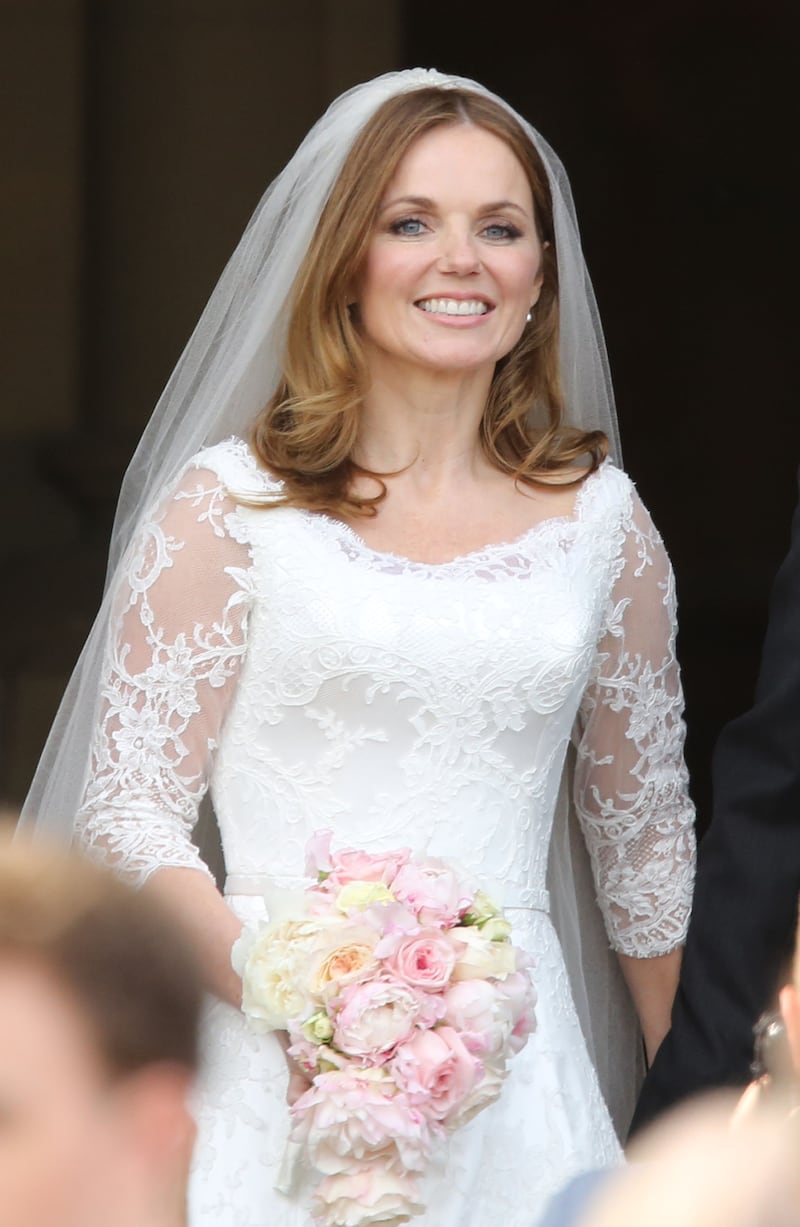 Minimal and paired back makeup are brides’ go-to. Spice Girl Geri Halliwell kept it simple on her wedding day in 2015