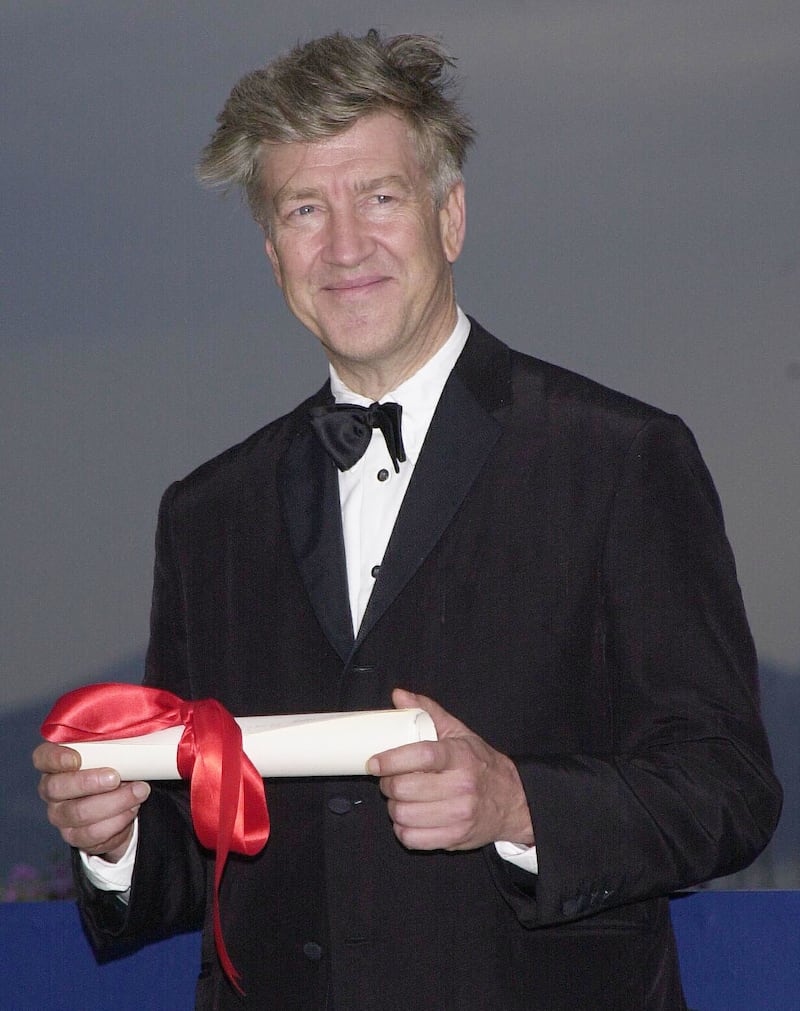 Director David Lynch, with his award for Best Director at The Palais des Festivals, Cannes