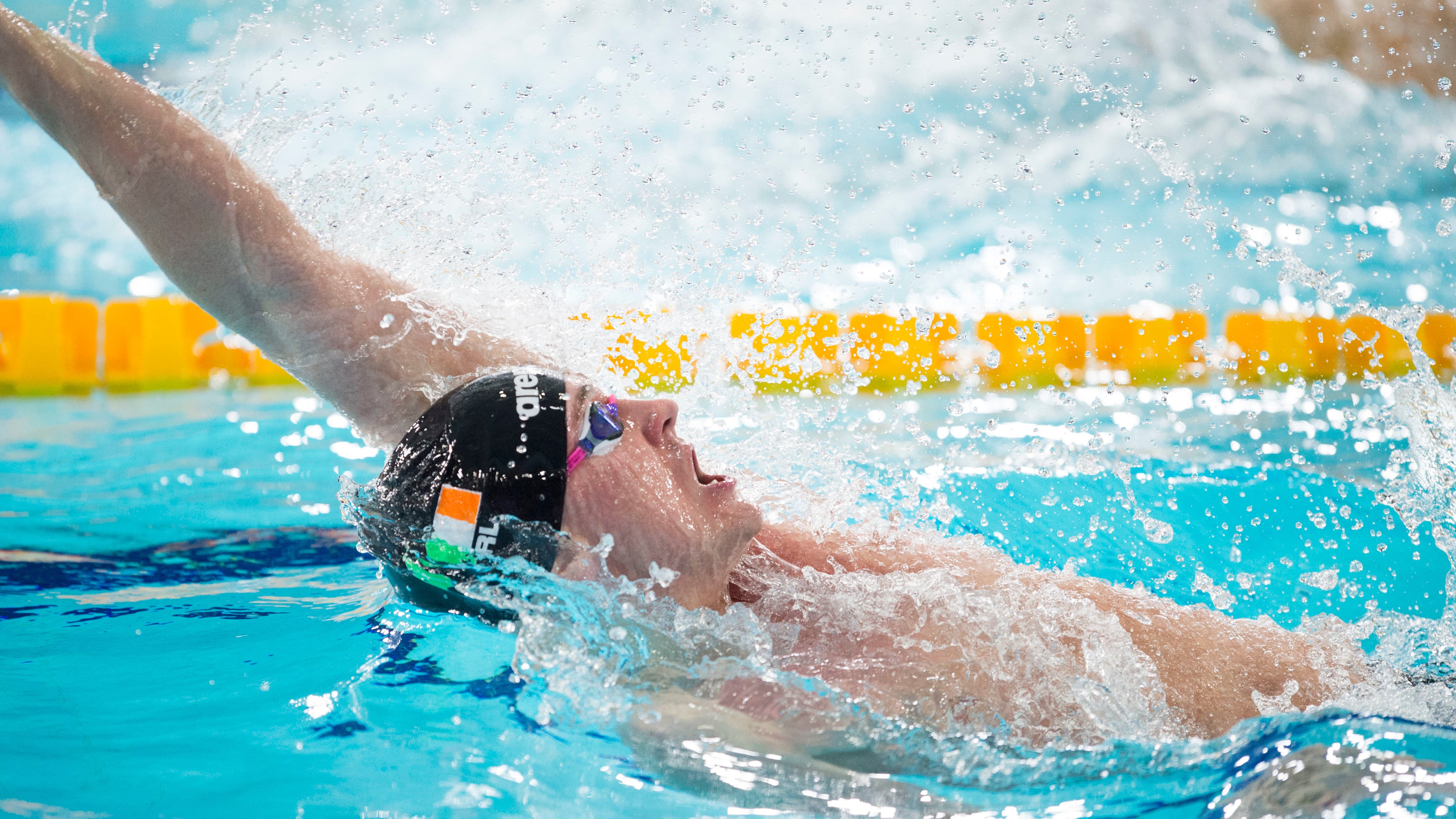 Ireland's Shane Ryan on his way to winning his heat in the Men's 100m Backstroke during the European Short Course Swimming Championships at Tollcross International Swimming Centre, Glasgow.
