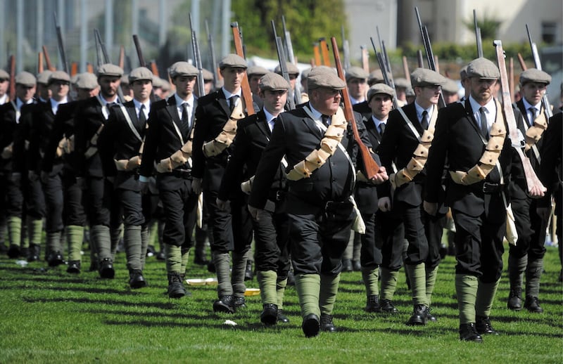 A parade in Larne in 2014 commemorating the UVF gun-running of 1914. Picture by Colm Lenaghan