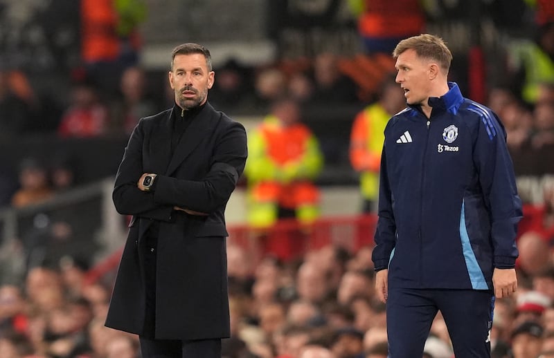 Ruud van Nistelrooy, left, was overseeing the third of his four games in charge