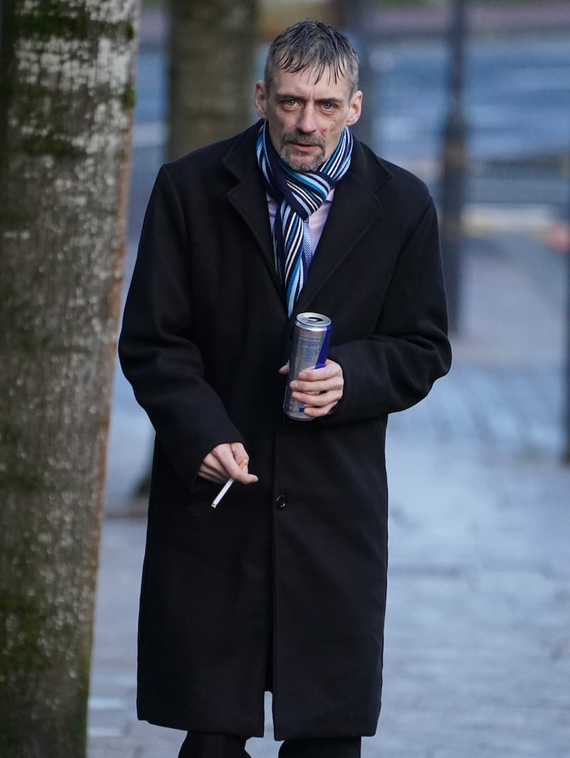 Andrew Kelly pictured outside the High Court in Glasgow during the trial