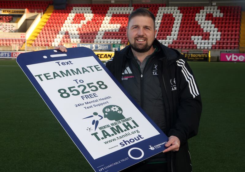 Joe Donnelly manager of mental health organisation TAMHI helps launch Text Teammate a 24hr mental health text service. PICTURE: MAL MCCANN